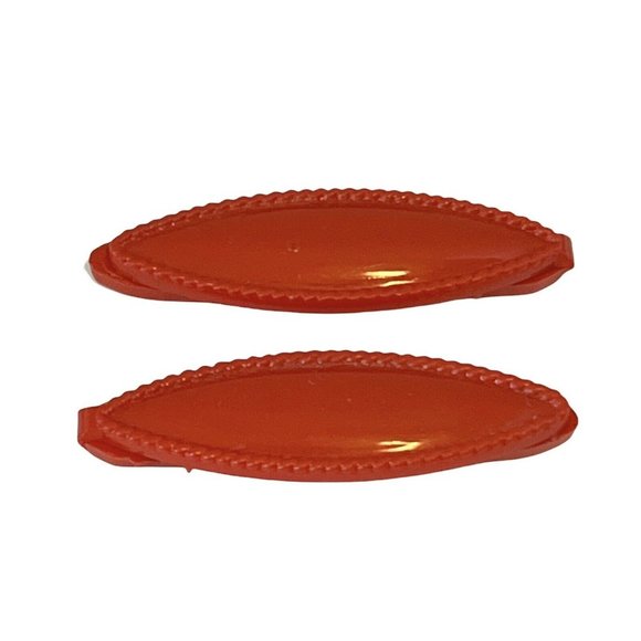 2 Vintage Goody USA Red Hair Clips Plastic 1.5” Snap Barrettes Grip - Picture 1 of 5